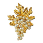 Trifari pearl grapes brooch