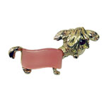 pink dog brooch