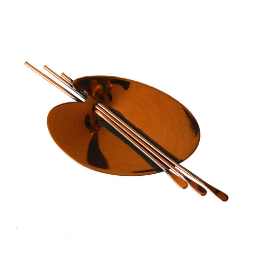 copper palette brooch