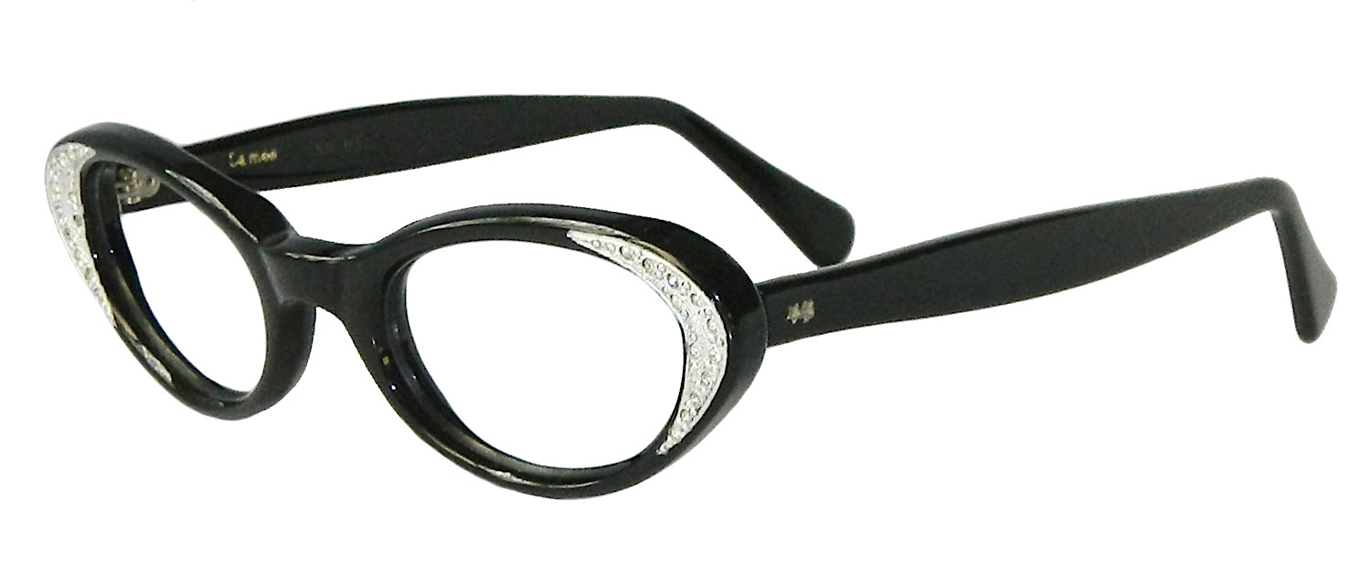 1950s rhinestone cat eye eyeglass frames