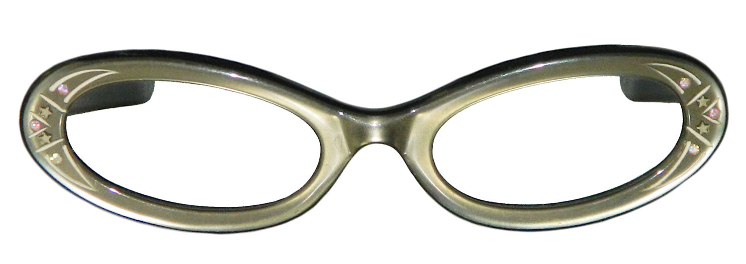 1960's rhinestone cat eye eyeglass frames