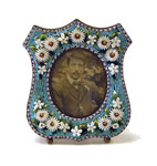 Antique micro mosaic picture frame