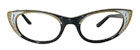 1950's black cat eye rhinestone eyeglasses