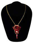 Red rhinestone pendant necklace