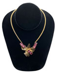 Pink Coro rhinestone necklace
