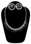 1950s black rhinestone necklace set