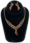 Rhinestone necklace and earring set