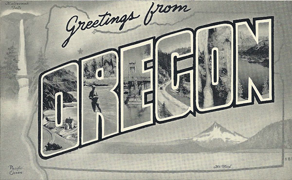vintage Greetings From Oregon postcard