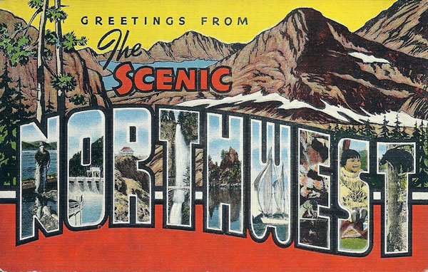 vintage Greetings from the Northwest postcard