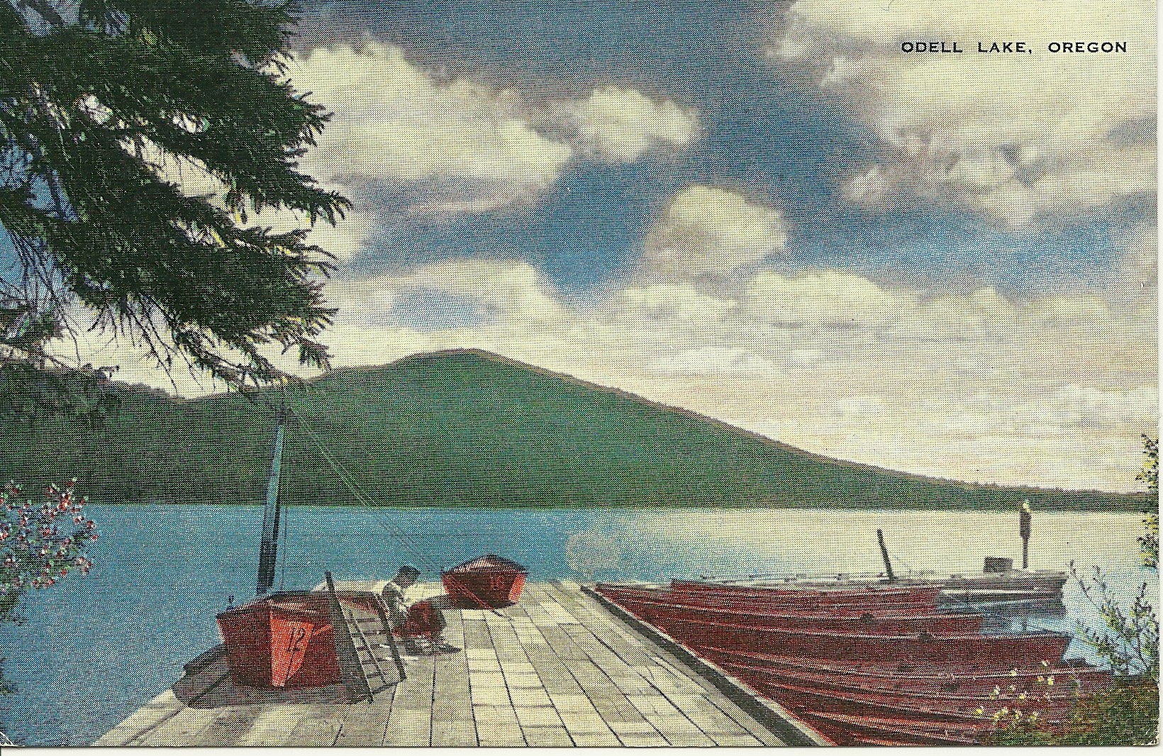 Vintage Odell Lake Oregon Postcard