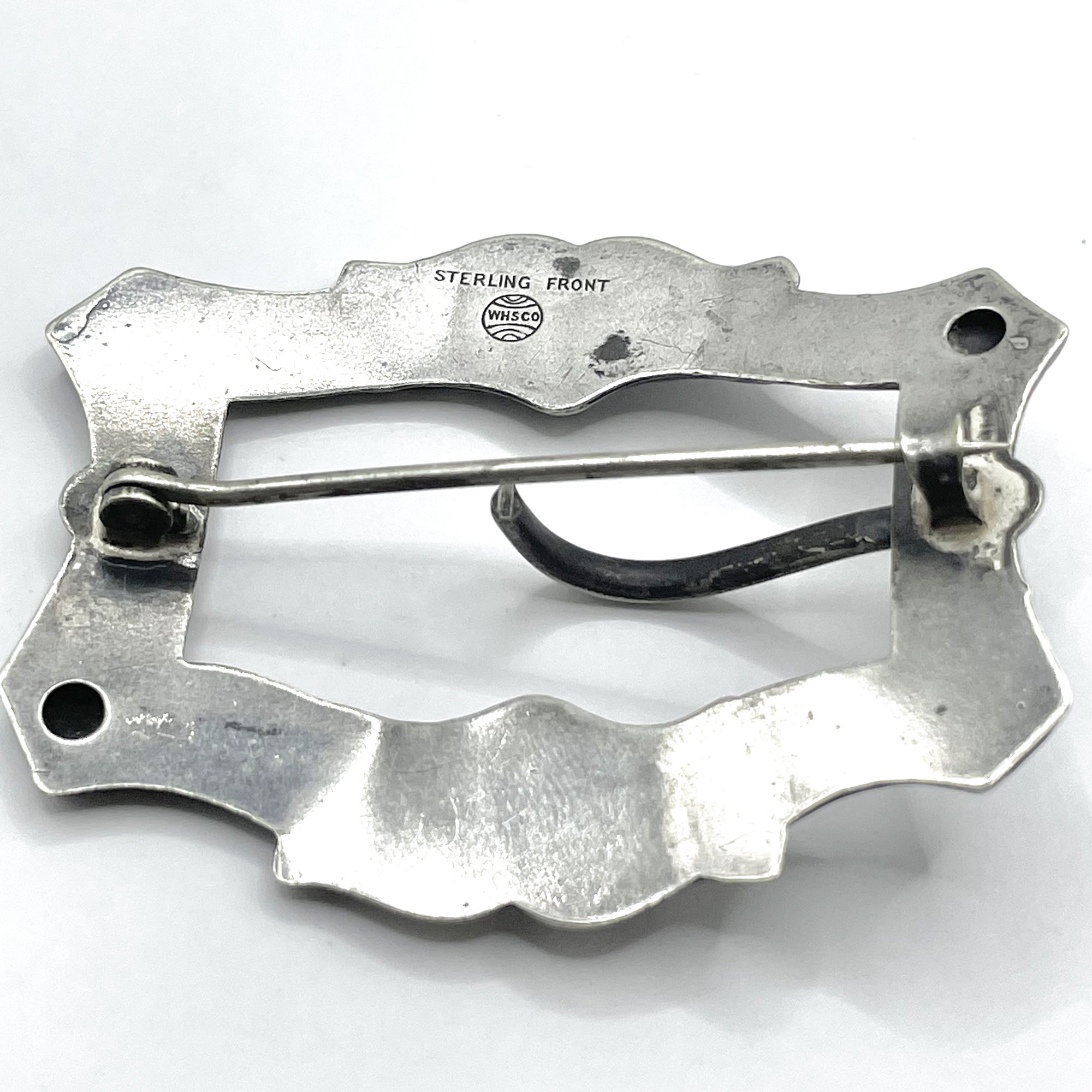 Sterling belt buckle brooch