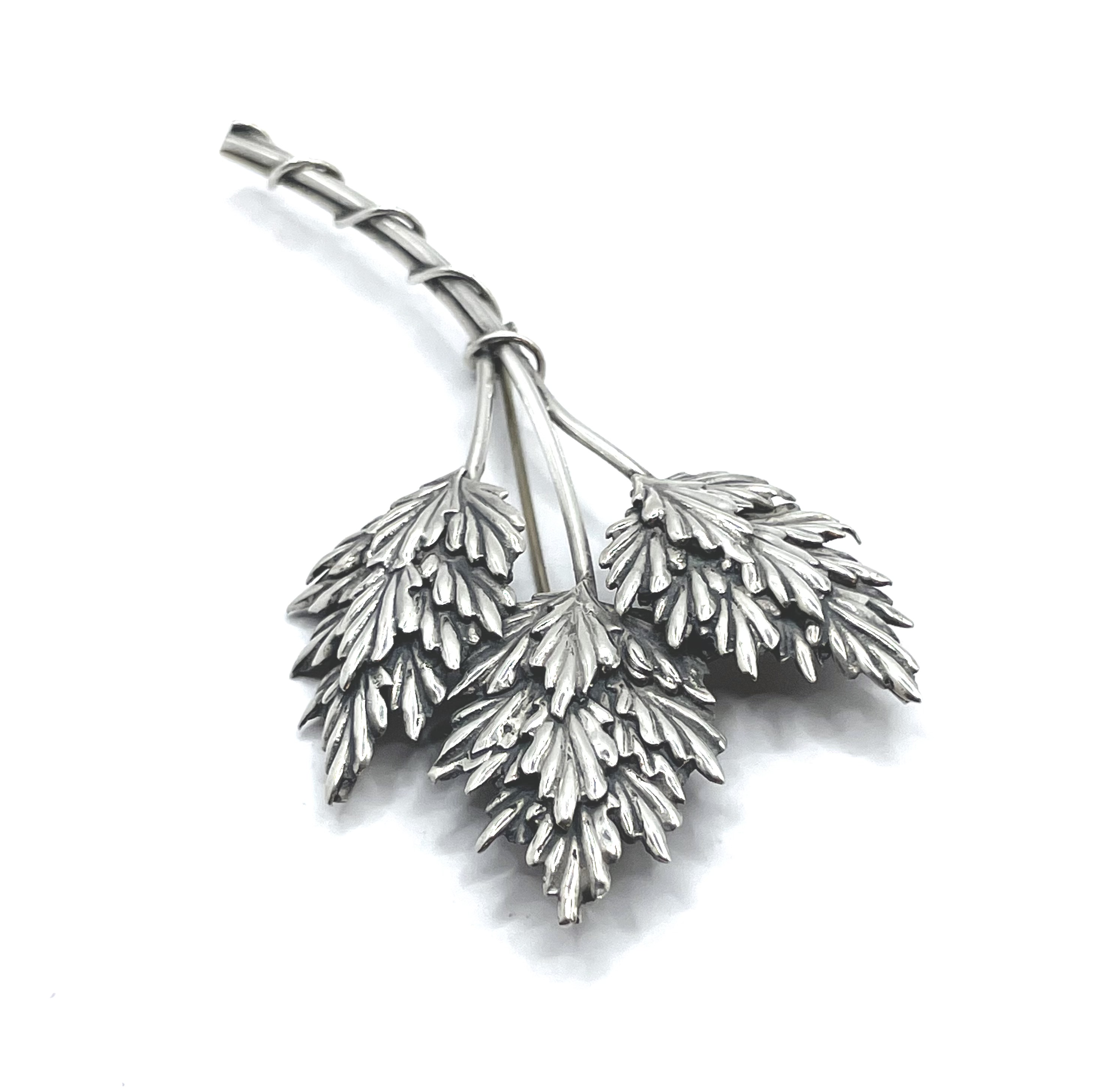 1940s Coro Sterling Floral Brooch