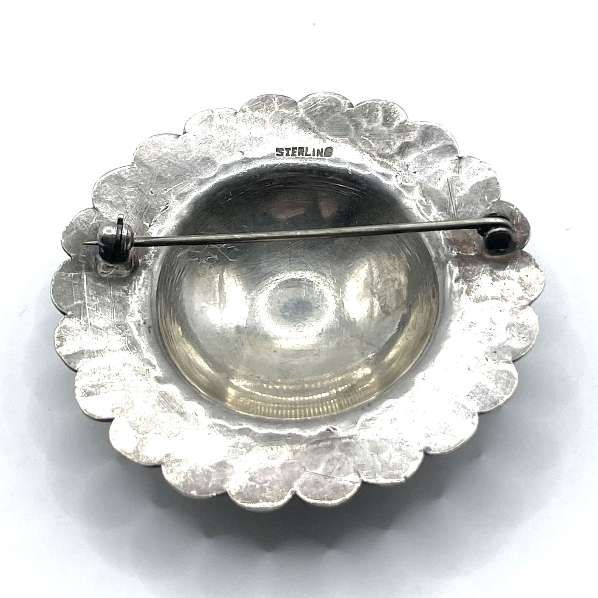 Sterling silver sun brooch