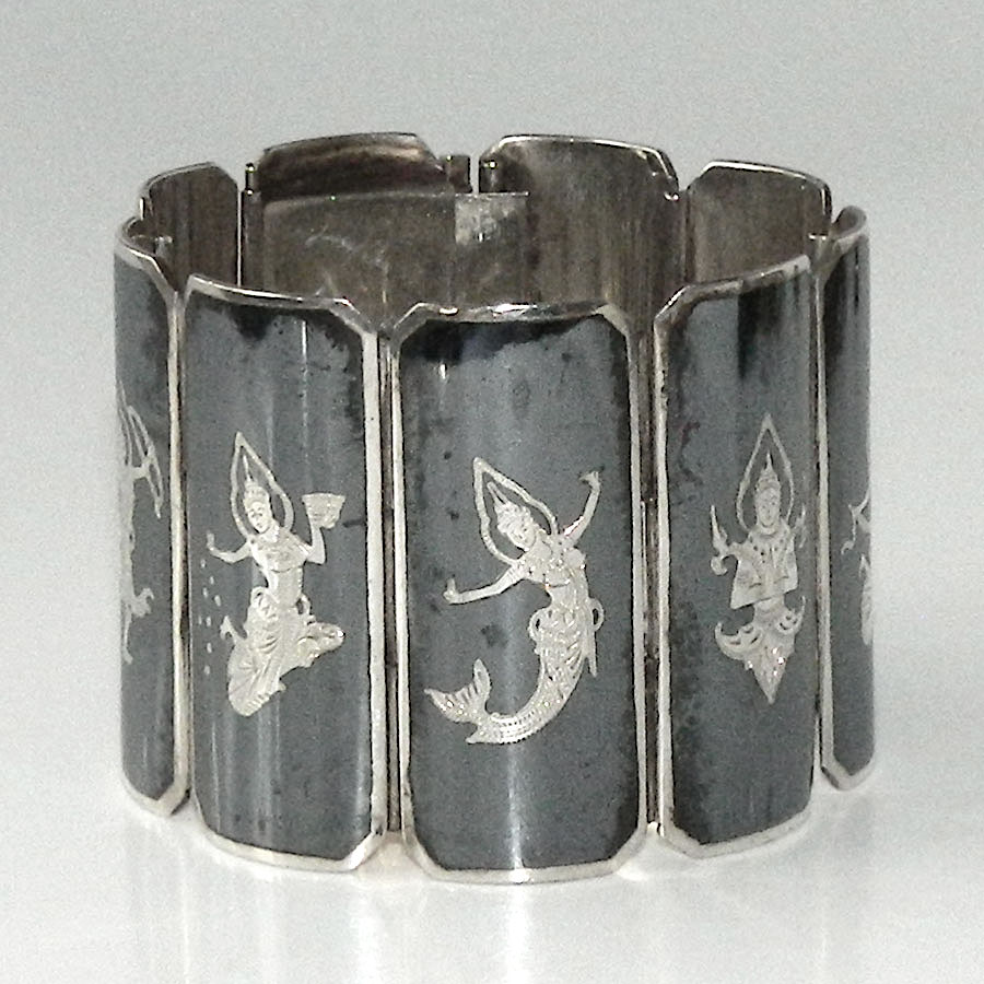 Siam silver Hindu Gods bracelet