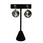 Siam silver drop earrings