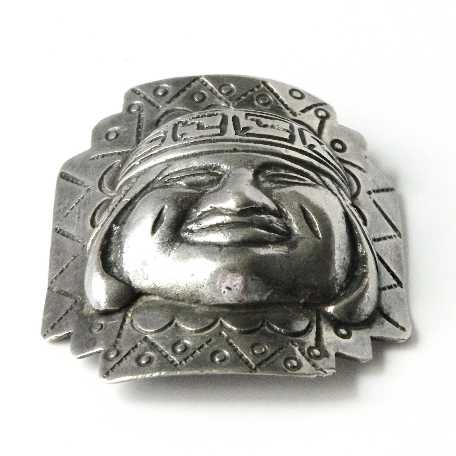 Vintage Peruvian silver brooch