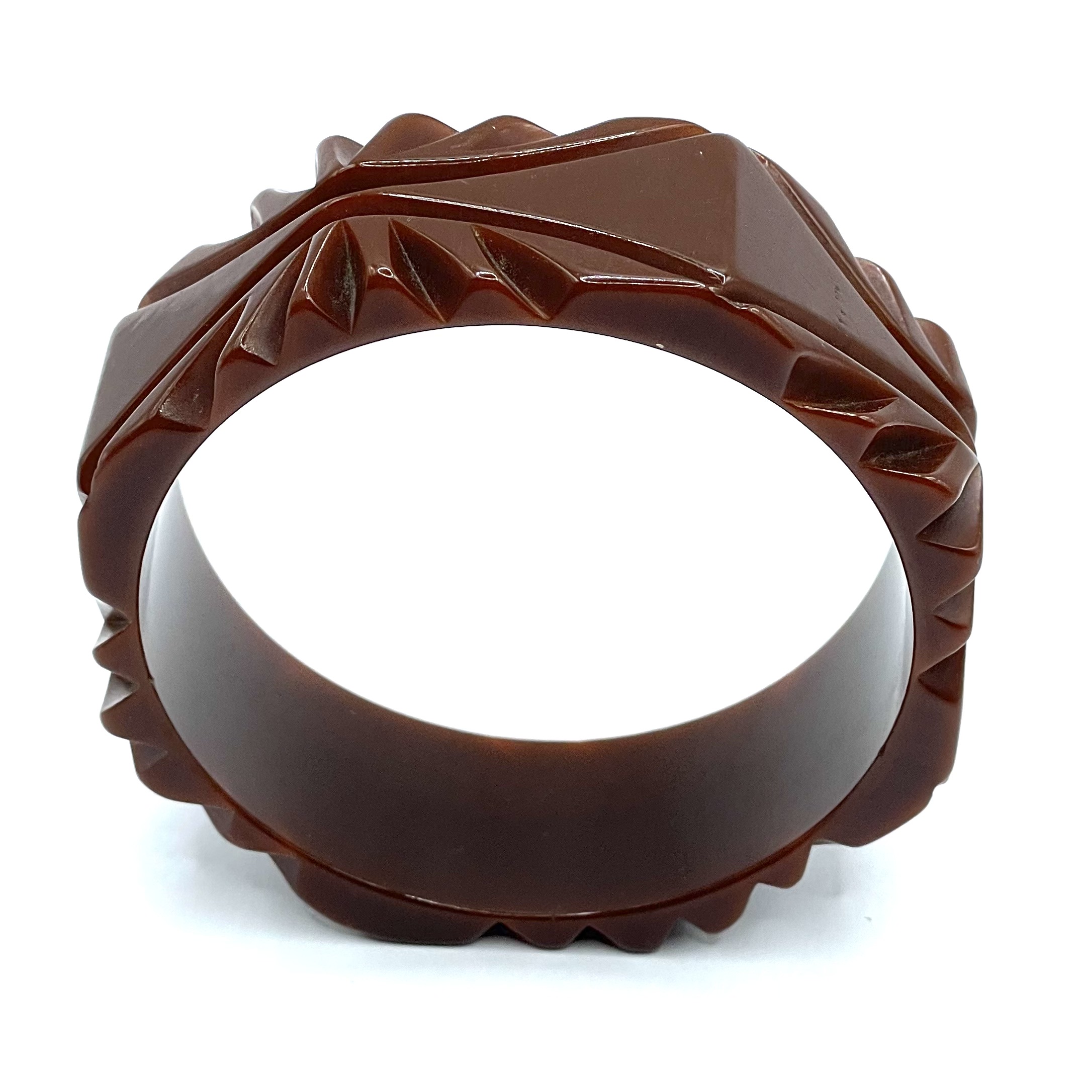 carved octagonal bakelite bangle