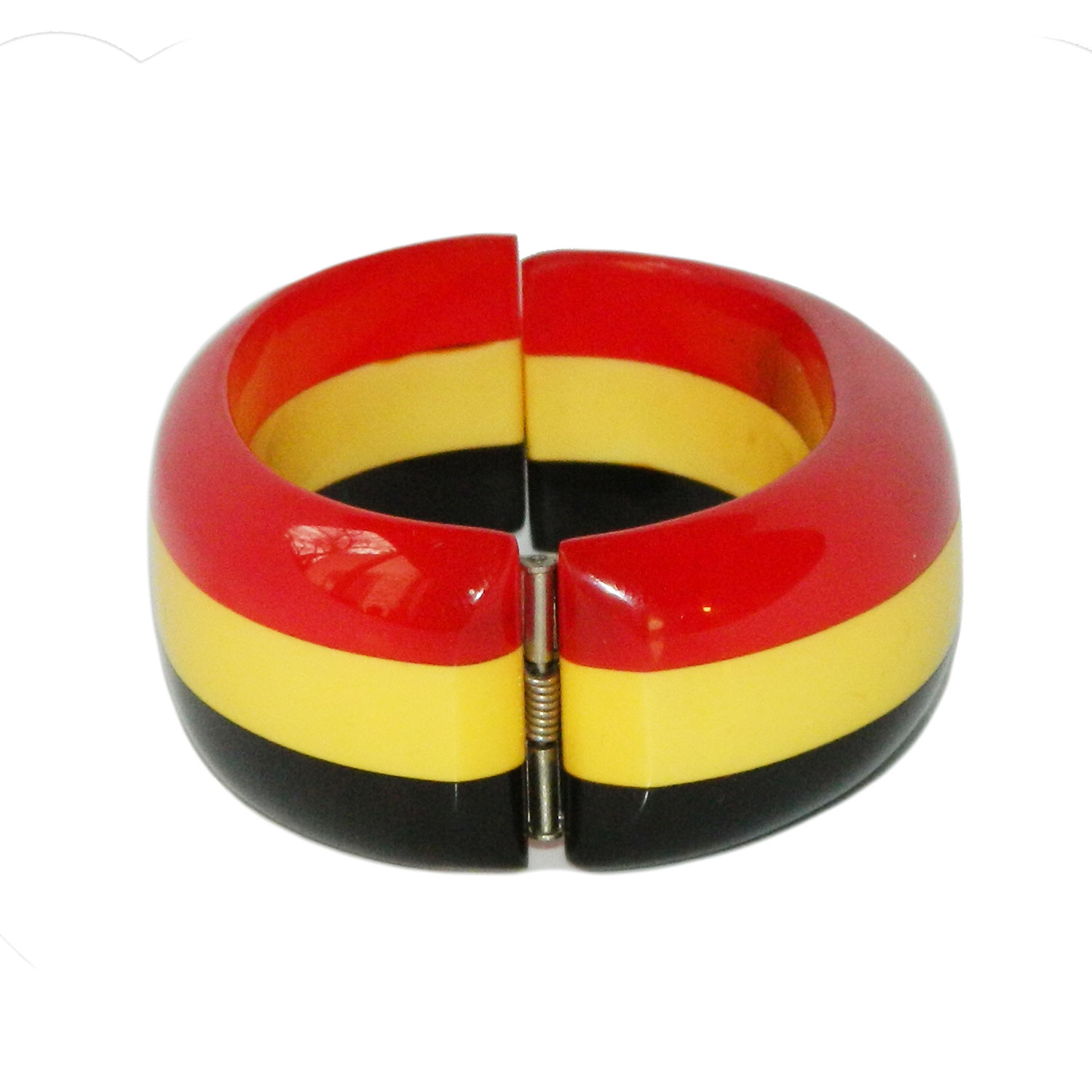 Three color bakelite clamper bracelet