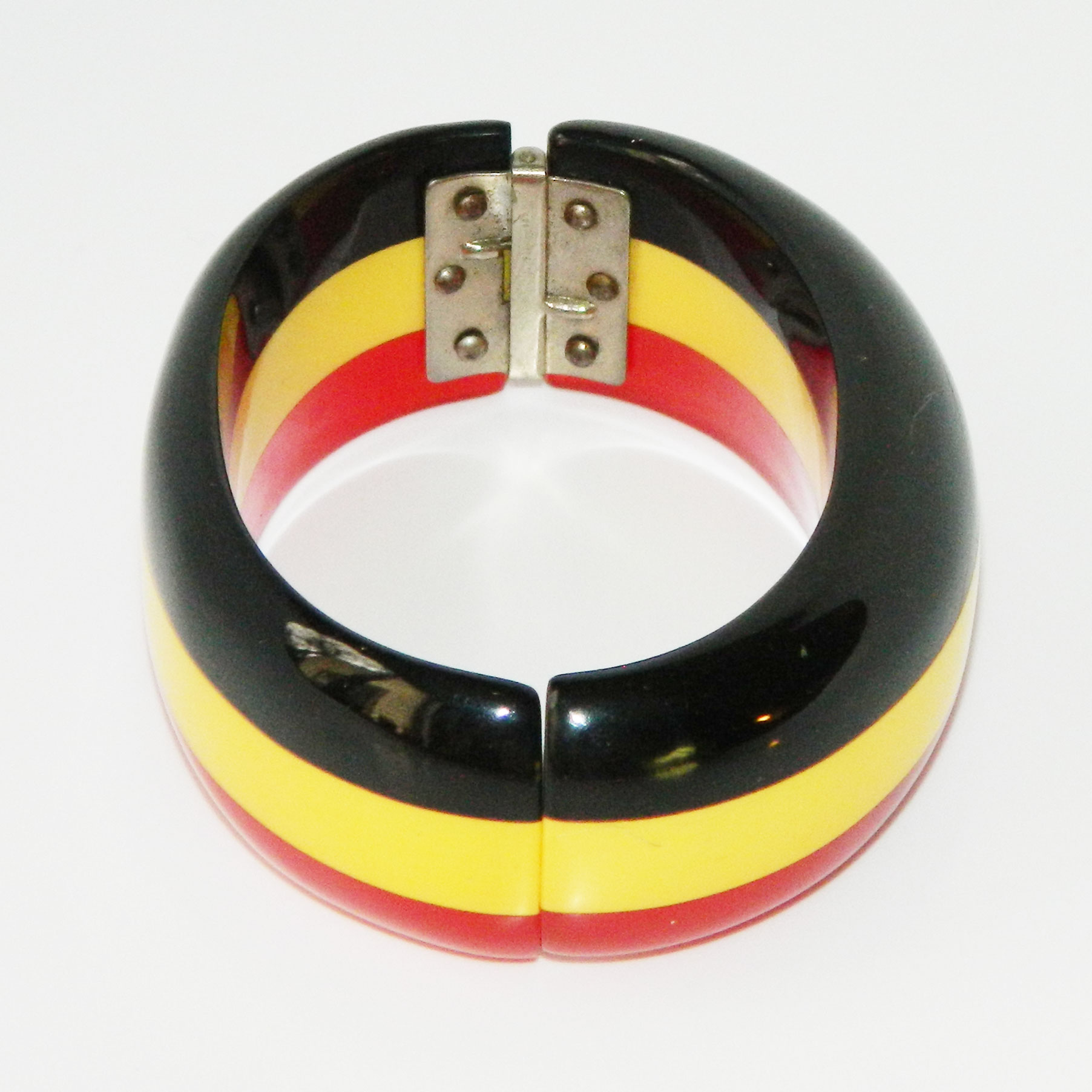 Three color bakelite clamper bracelet