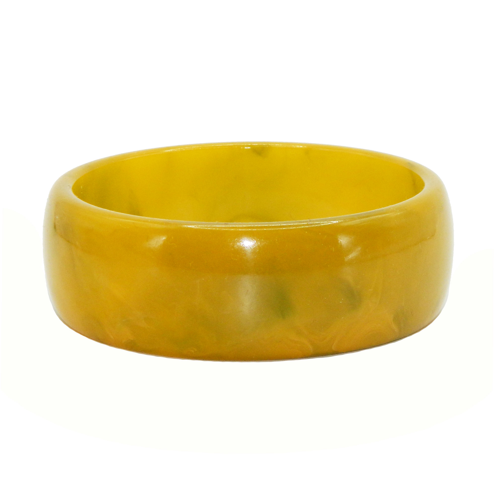 Marbled yellow bakelite bangle