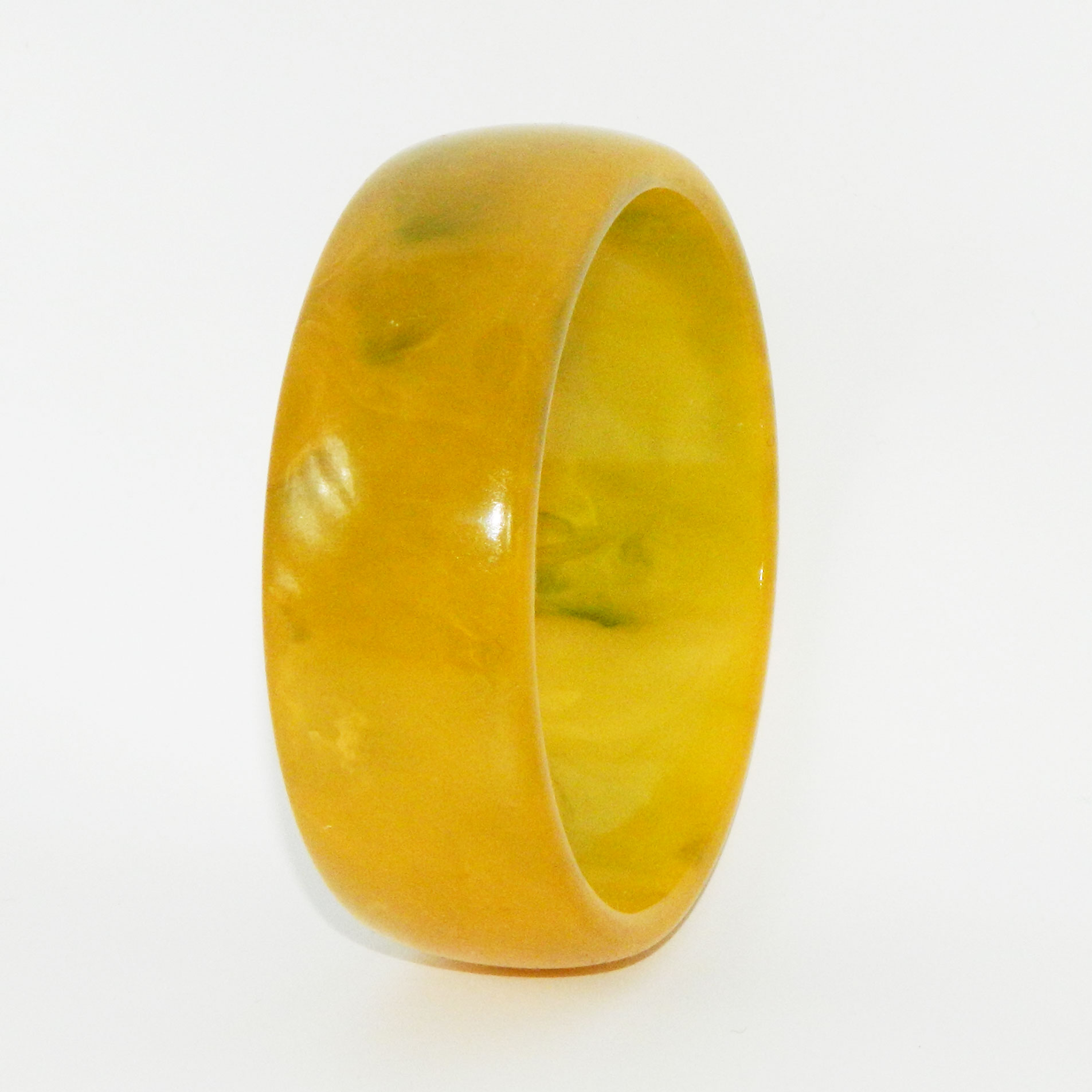 Marbled yellow bakelite bangle