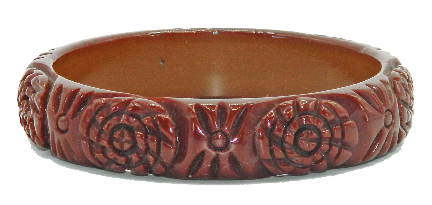 Floral bakelite bangle