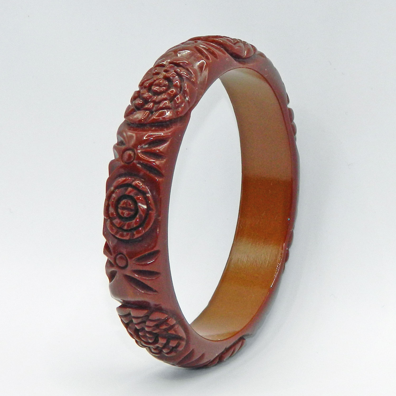 Floral bakelite bangle