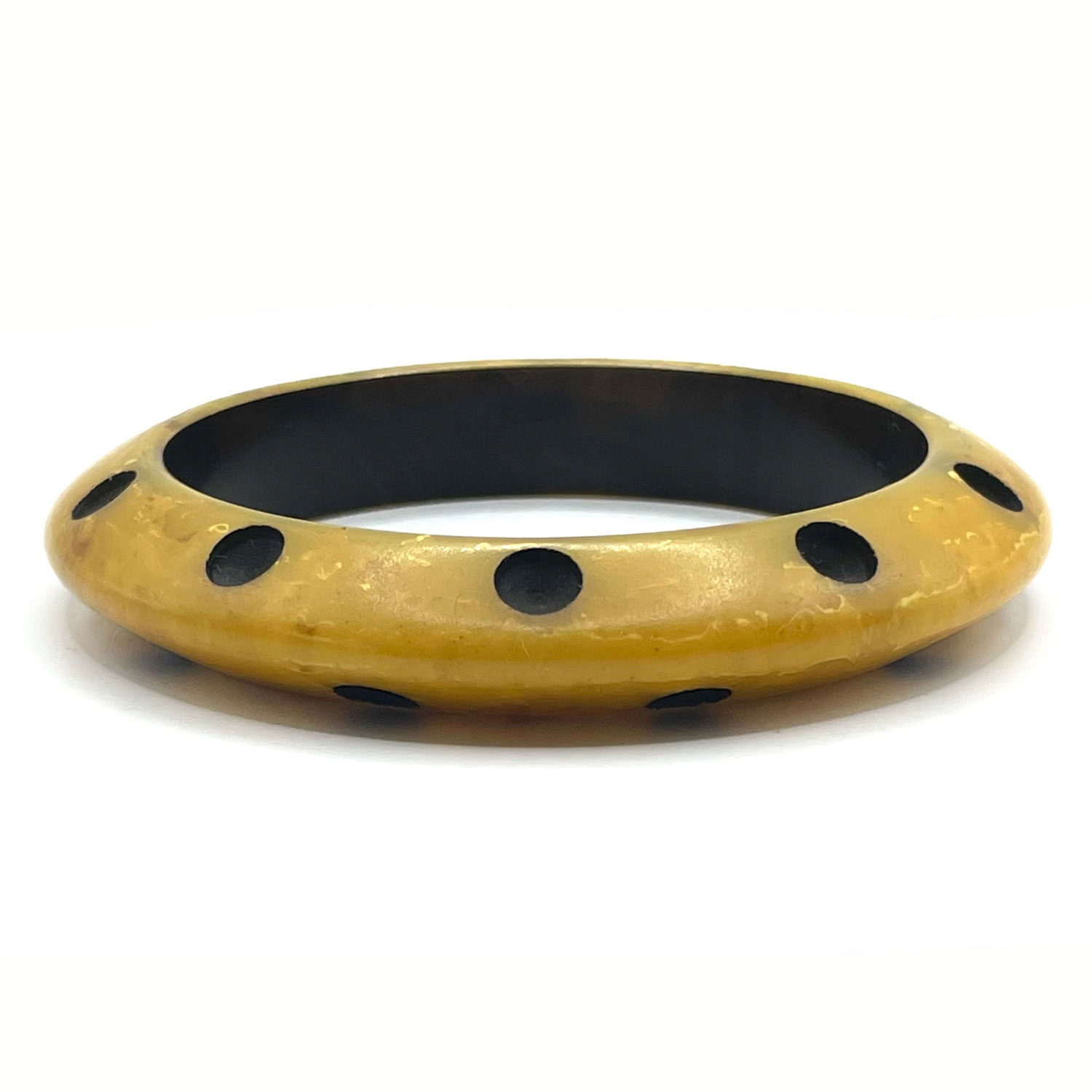 Polka dot bakelite bangle bracelet