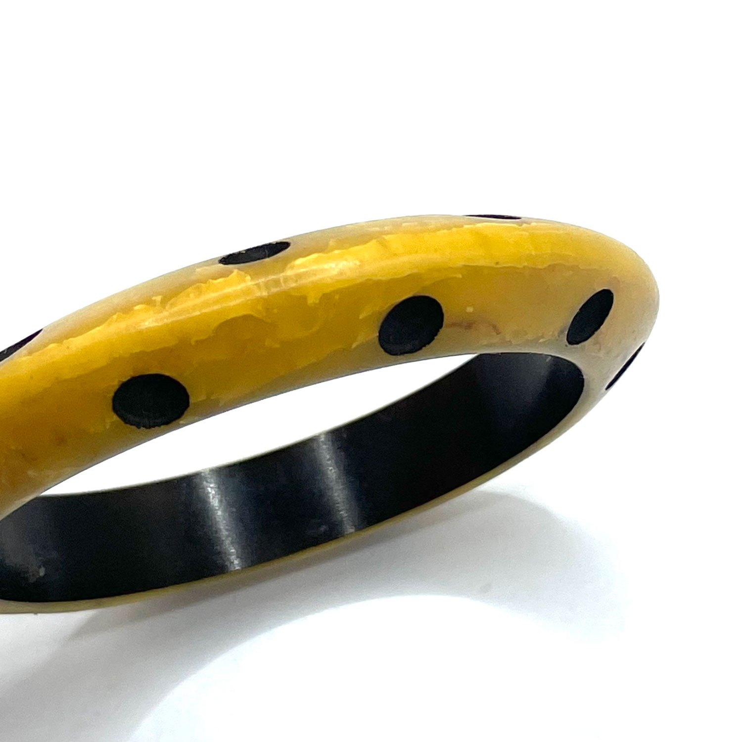 Polka dot bakelite bangle bracelet