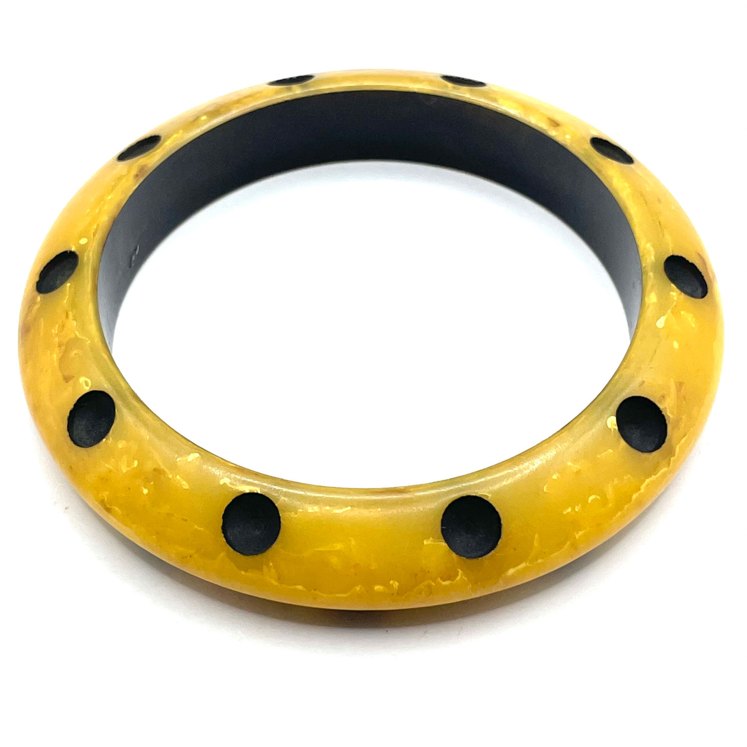 Polka dot bakelite bangle bracelet