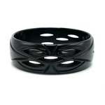 Carved and pierced bakelite bangle