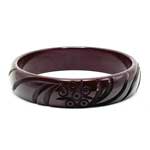 carved reddish brown bakelite bangle bracelet