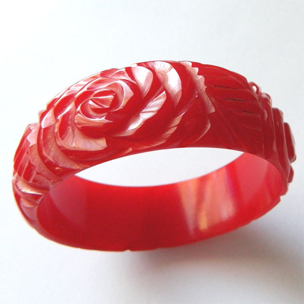 Carved bakelite bangle