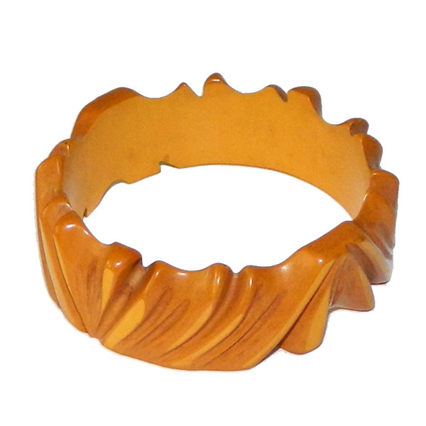 Carved bakelite bangle