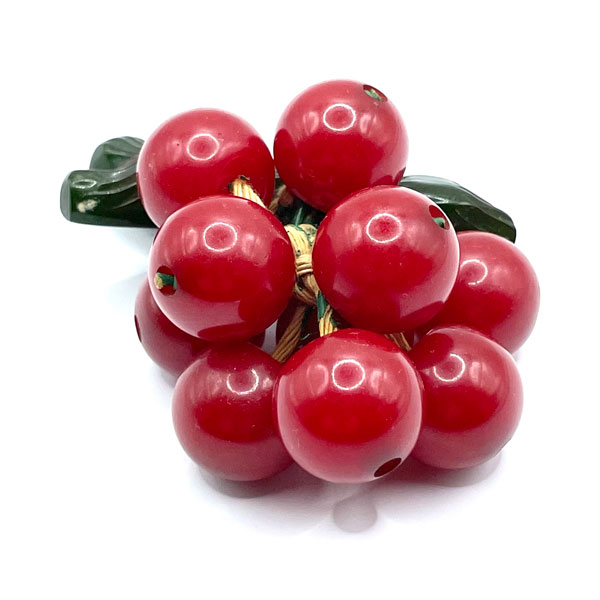 bakelite cherry brooch