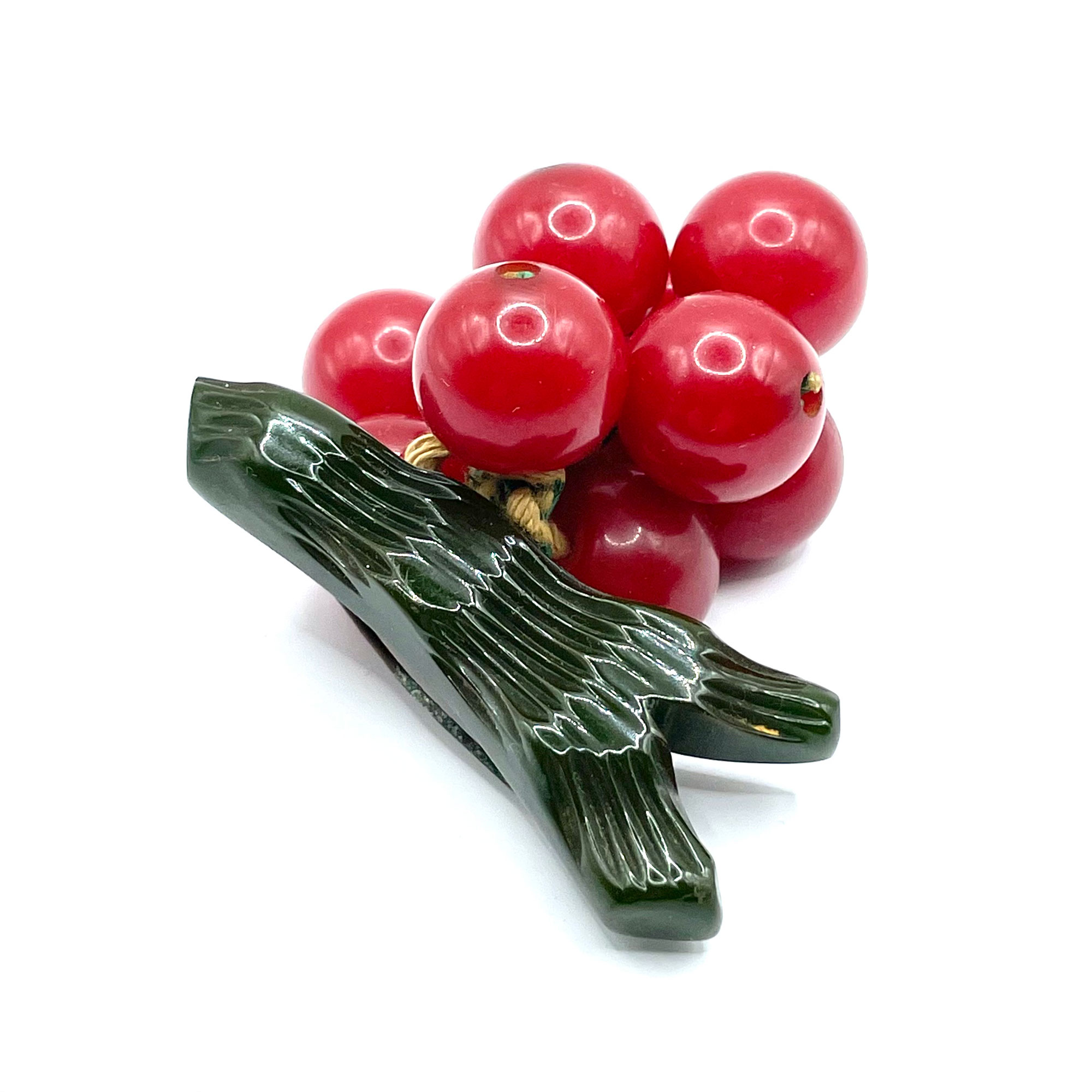 bakelite cherry brooch