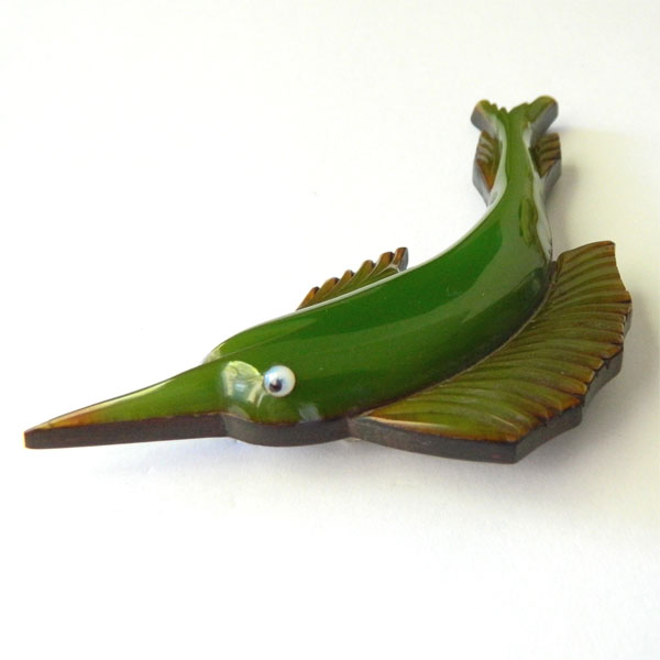 Bakelite swordfish brooch