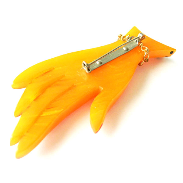 Bakelite hand brooch