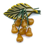 bakelite pear brooch