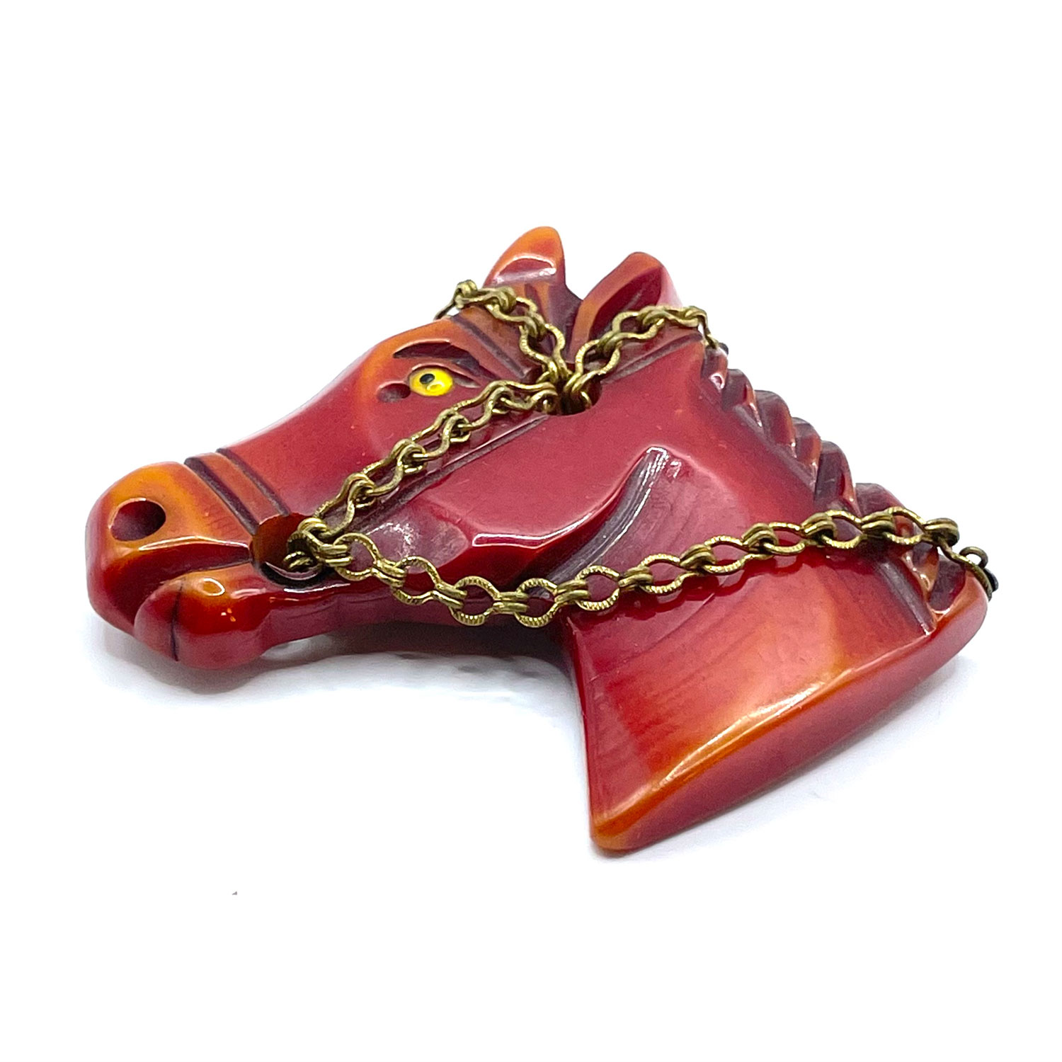 Vintage Bakelite horse head brooch