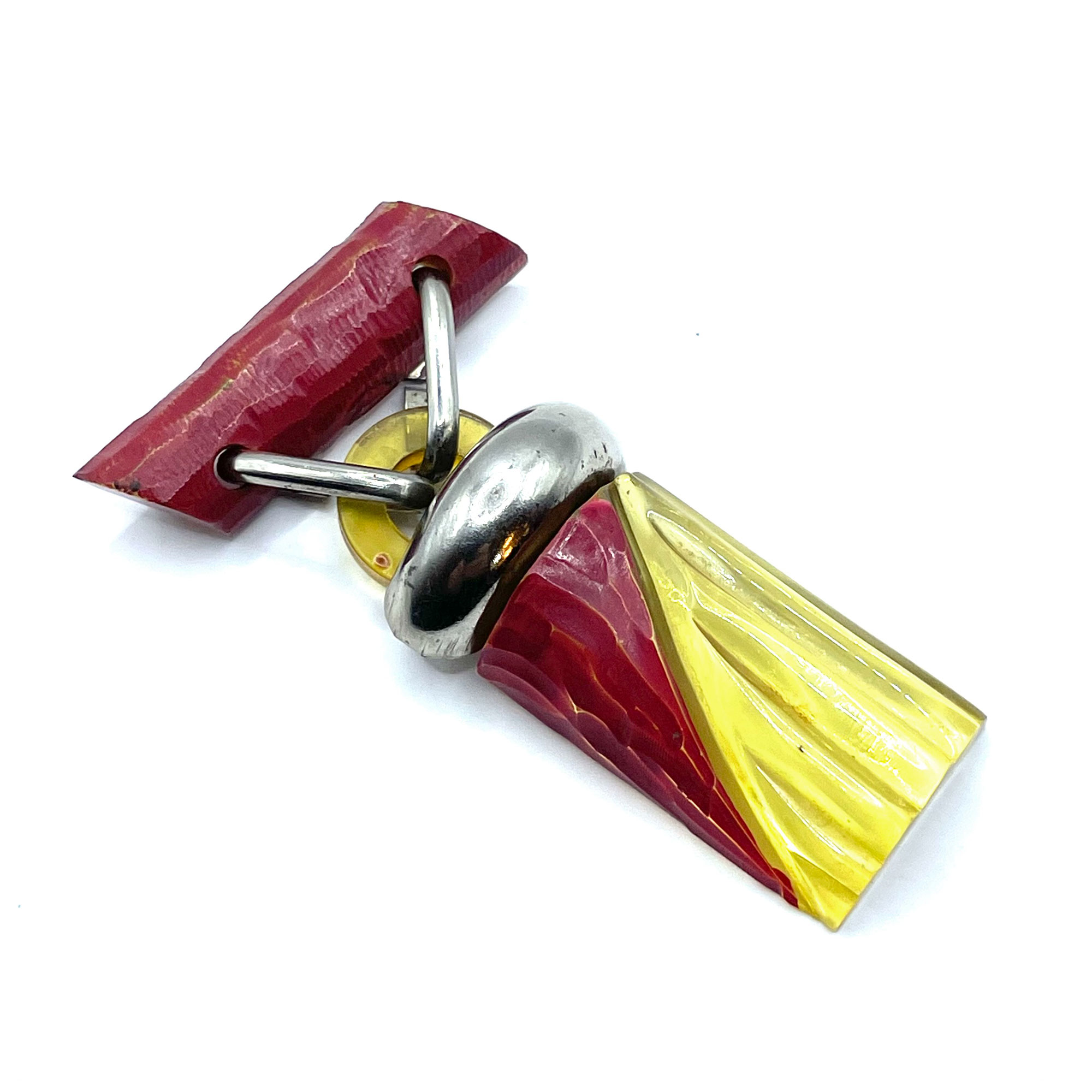 Bakelite Bauhaus hanging brooch