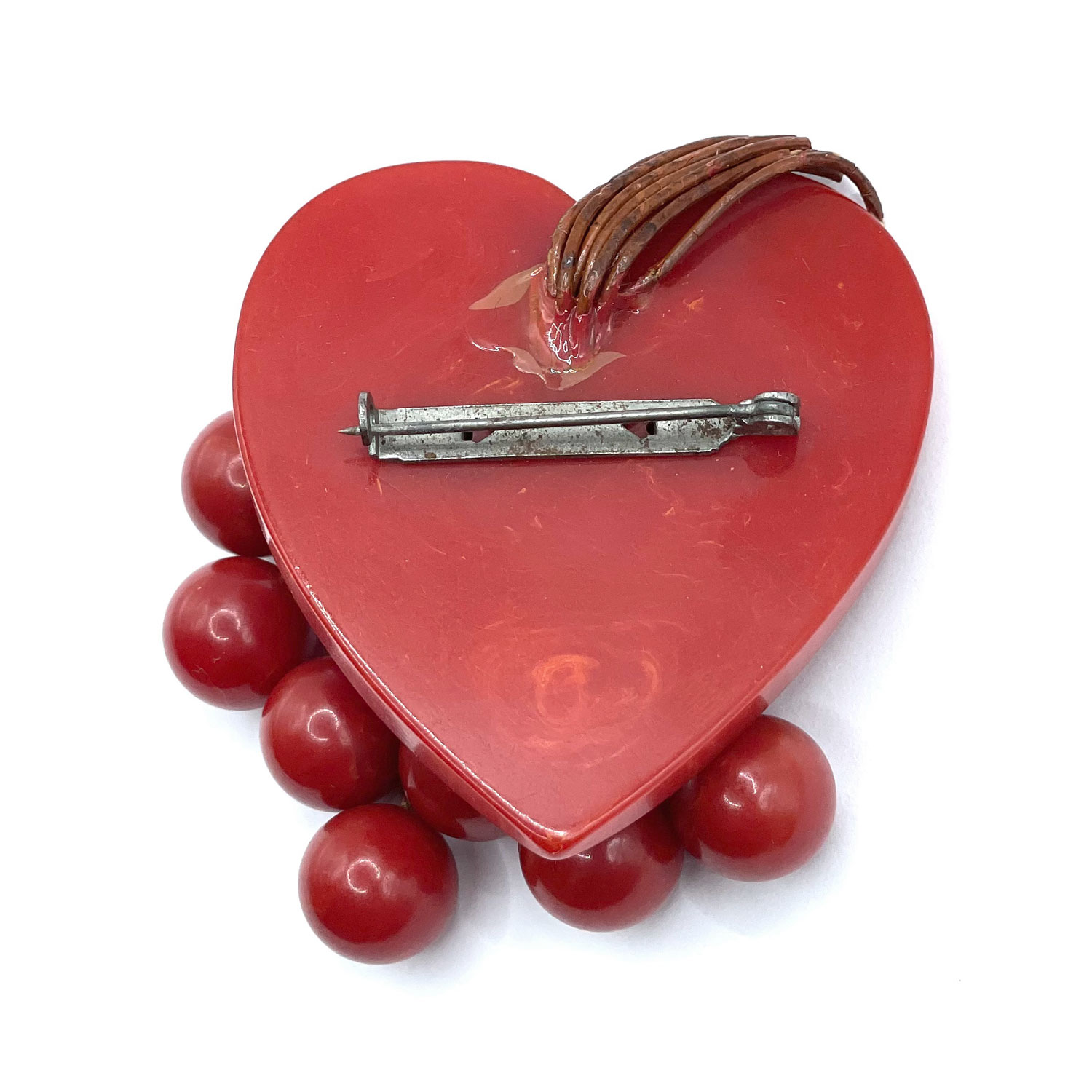 1940's bakelite cherries brooch