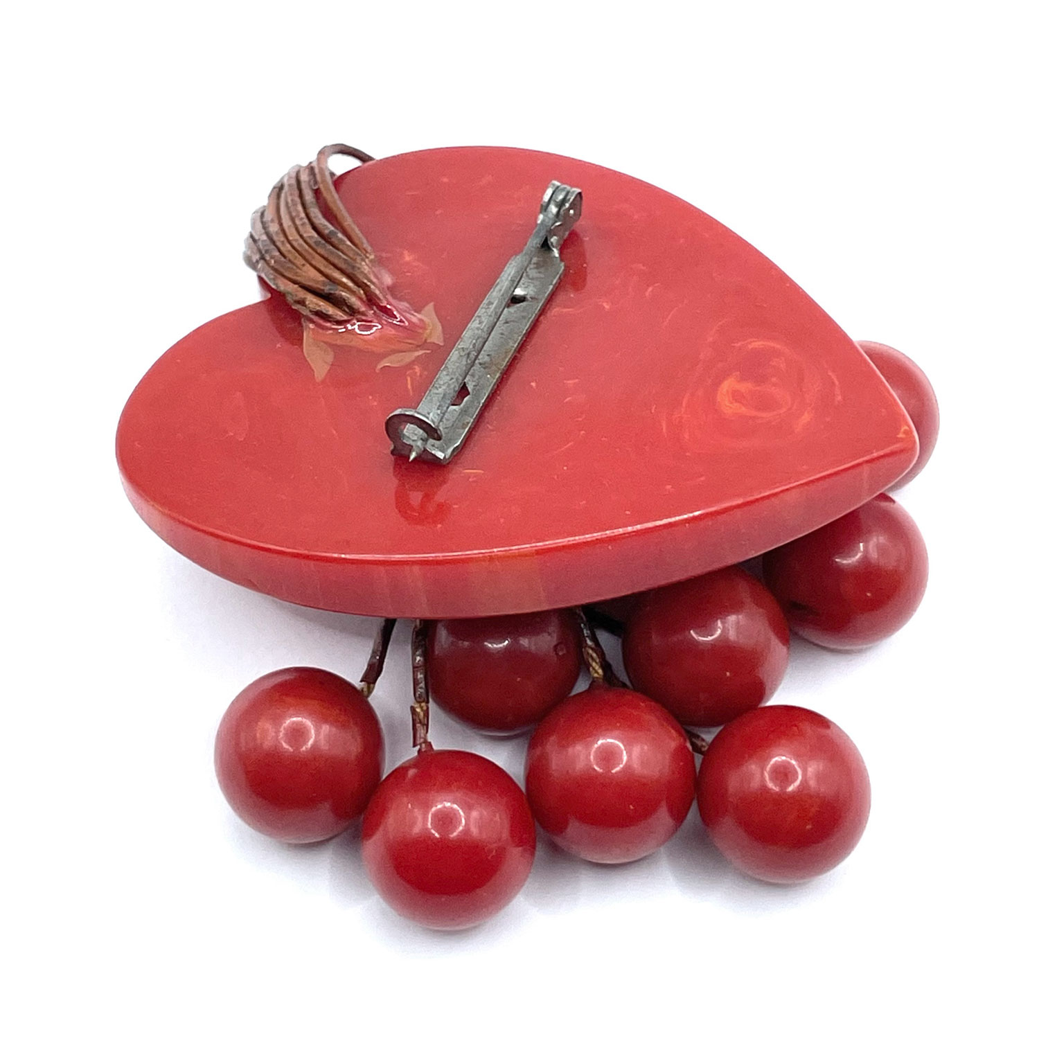 1940s bakelite cherries brooch