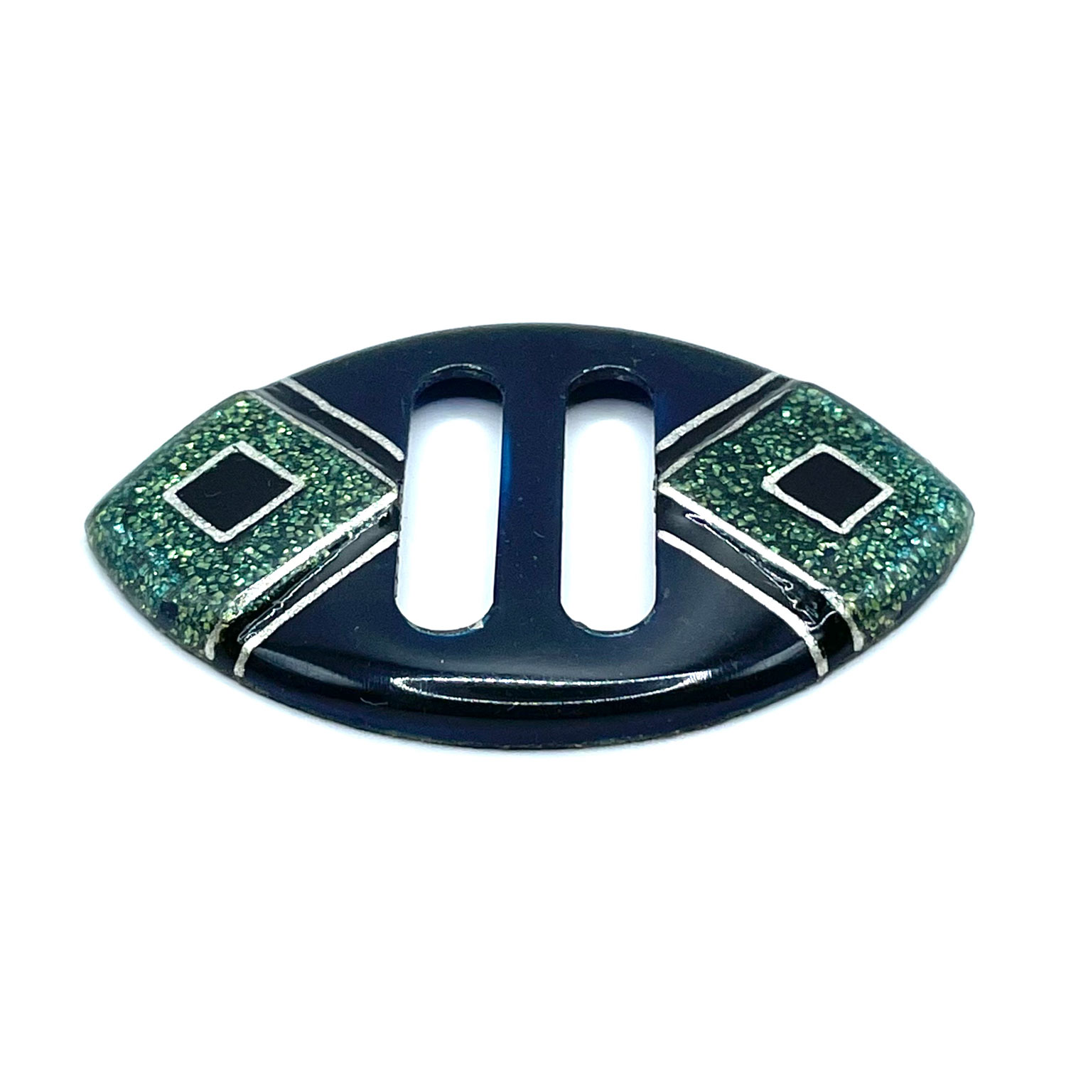 1930s enameled Art Deco belt buckle