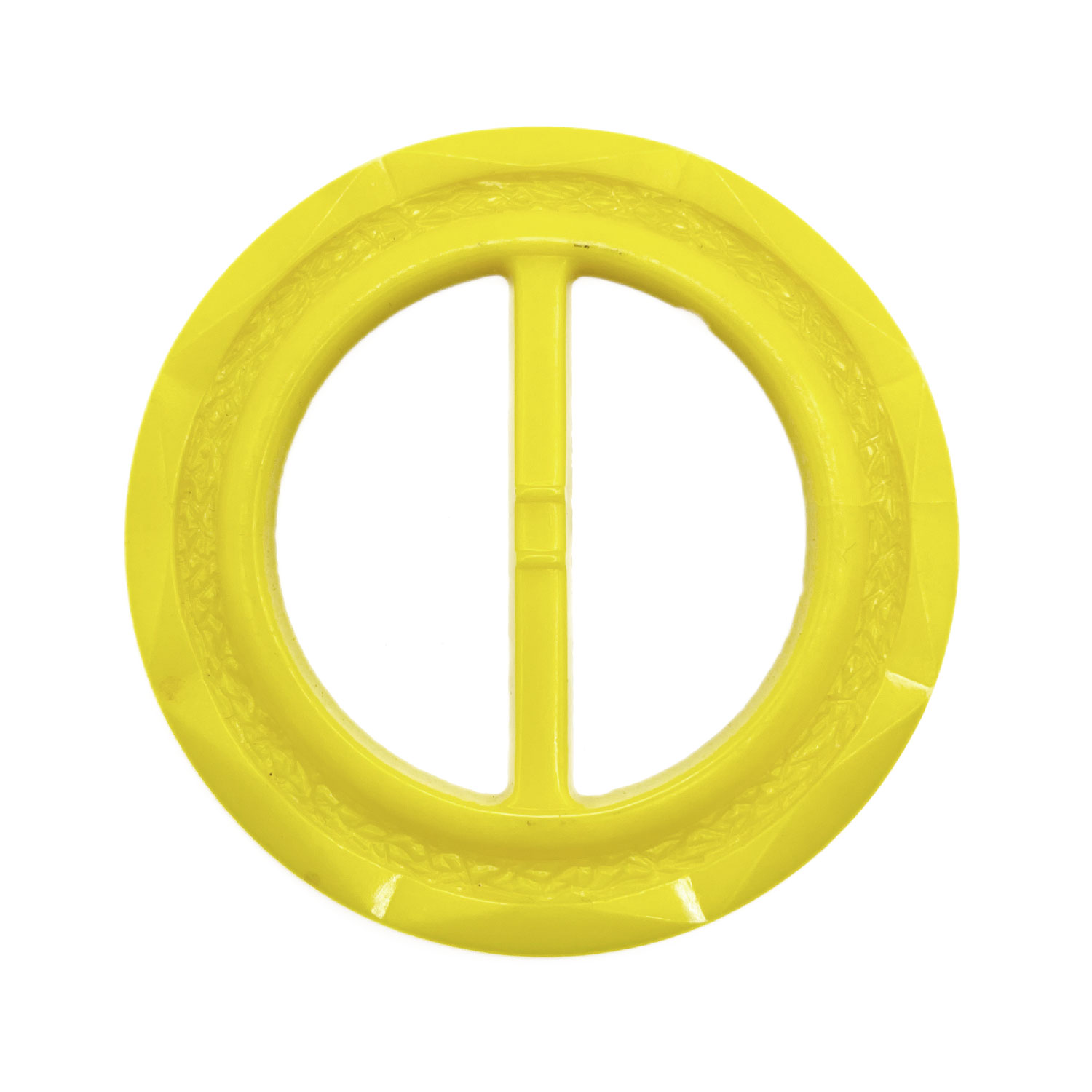 1930s carved yellow bakelite belt buckle