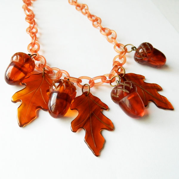 bakelite charm necklace