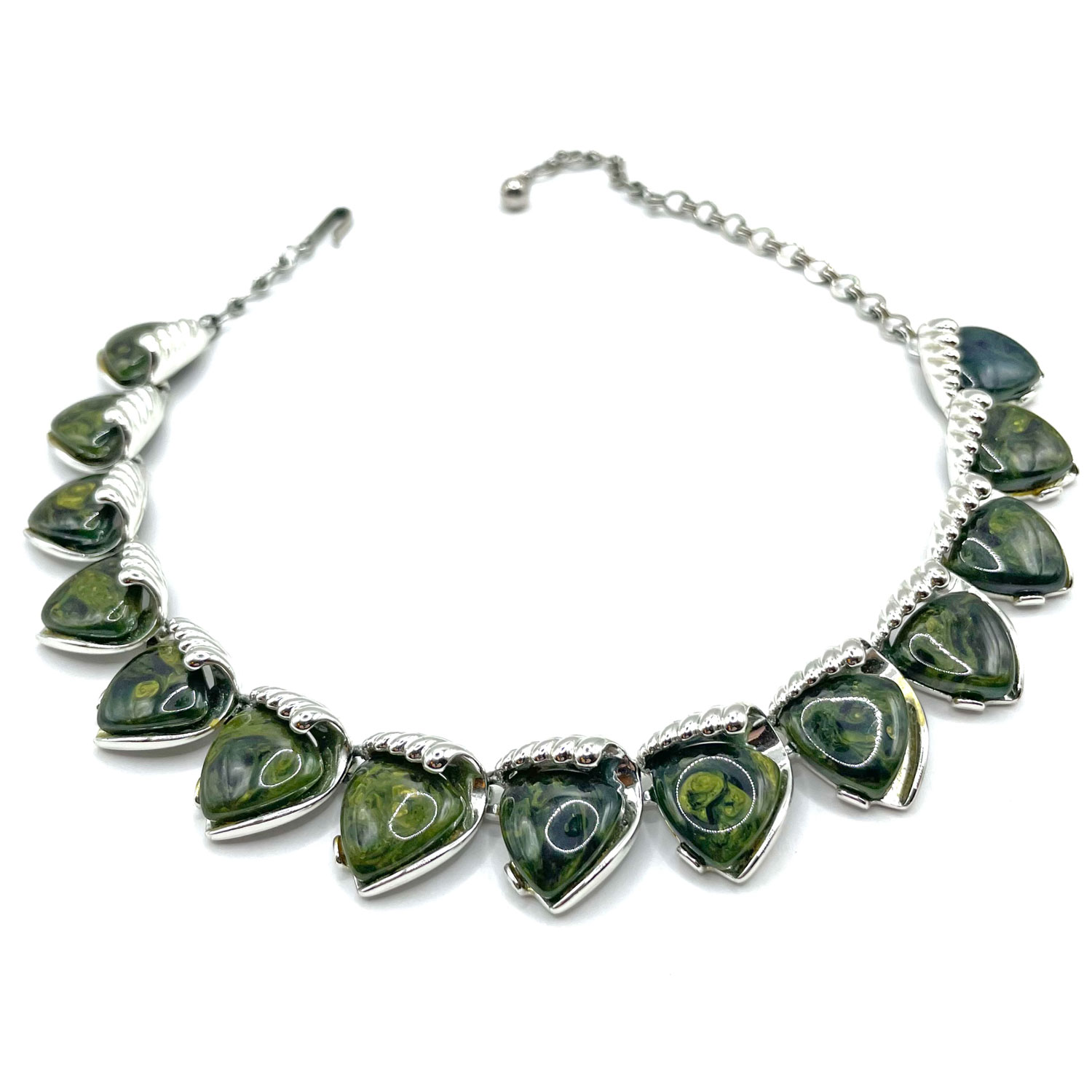 spinach bakelite necklace