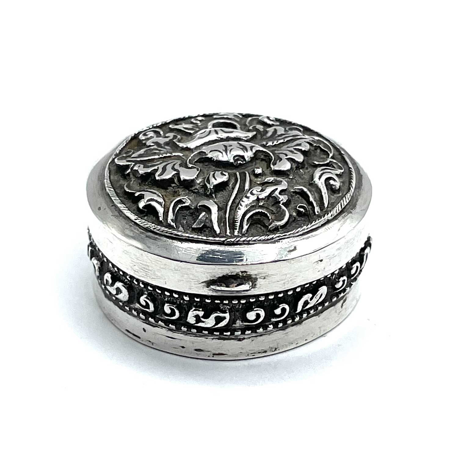 vintage silver pill box