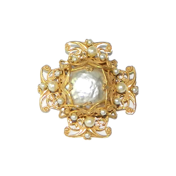 Miriam Haskell pearl brooch