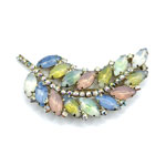 rhinestone leaf brooch